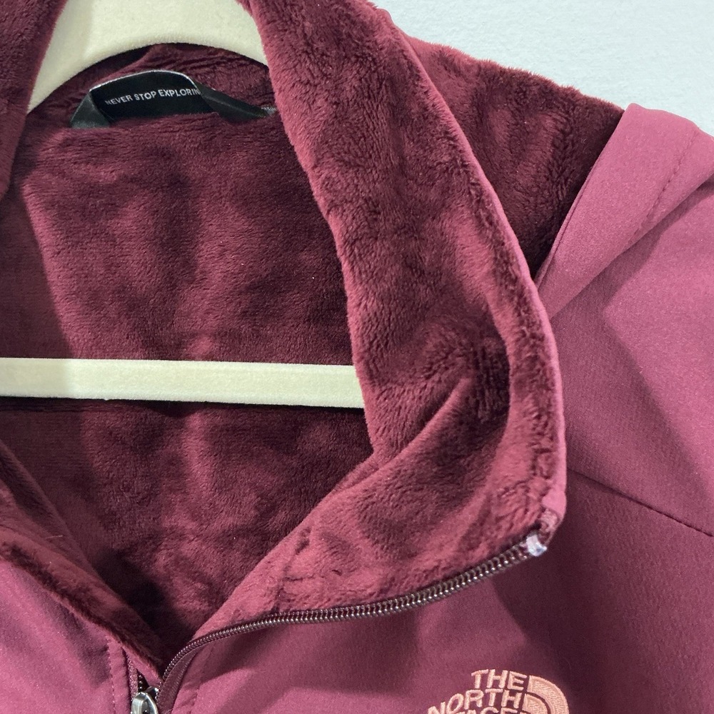 The North Face WindWall Women's Fleece Fuchsia Full Zip Jacket Hooded Large - Picture 5 of 10